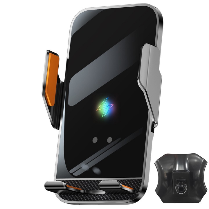 Suport auto telefon VELTROVA cu incarcare wireless 15W, prindere dedicata pentru FORD MONDEO (2007-2014), senzor automat, rotire 360°, montaj stabil pe bord prin clipsare