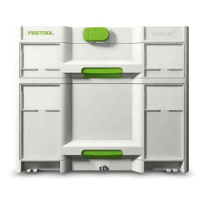 Organizator scule SYS 3-SORT/2 M 377, FESTOOL, 396x296x330mm, 2 sertare, capacitate 40kg
