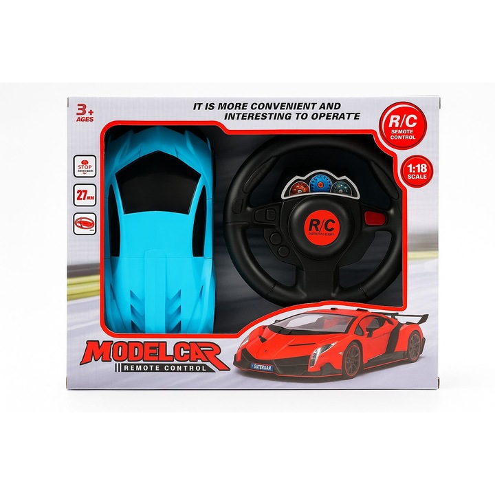 Masinuta Lamborghini cu telecomanda, RC, design sport, dimensiune mare, cu lumini