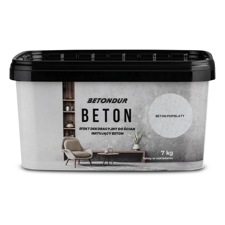 Betondur dekoratív vakolat, beton hatású, 7 kg, popielat színű, beltéri