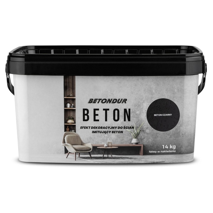 Masa decorativa Betondur, efect beton, 14 kg, culoare neagra, pentru interior