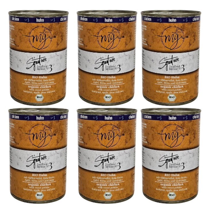 6 db-os bio nedves kutyaeledel csirkével, 410g