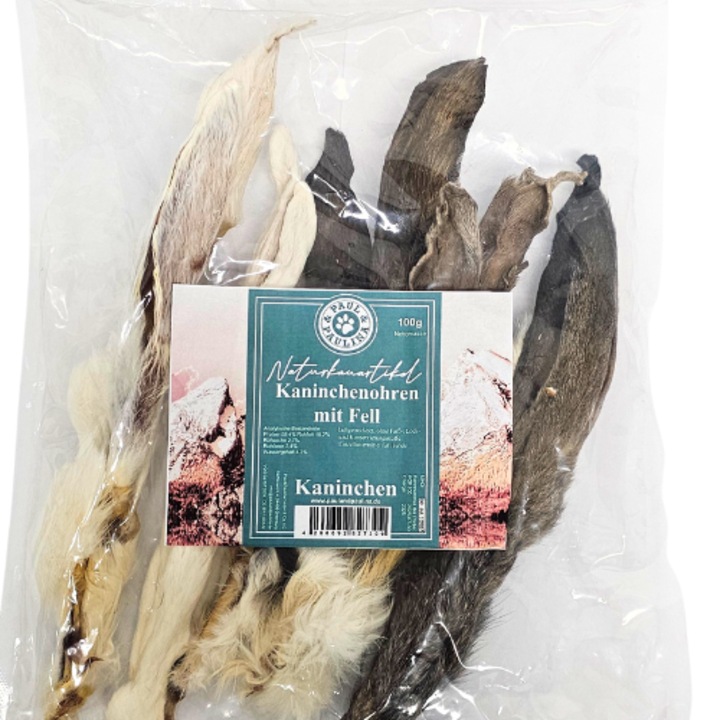 Usrechi de iepure cu blana pentru caini, 100g
