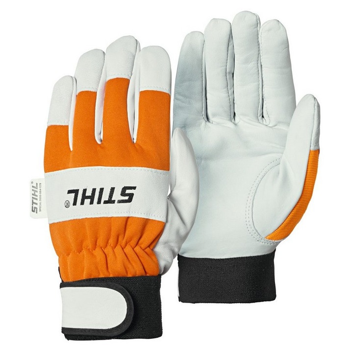 Manusi de protectie STIHL, model ADVANCE ERGO, L, piele moale, cu manseta elastica, portocalii