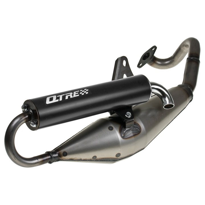 Tecnigas Q-Tre kipufogó, 50cc-70cc motorokhoz, fekete, tömítéskészlettel