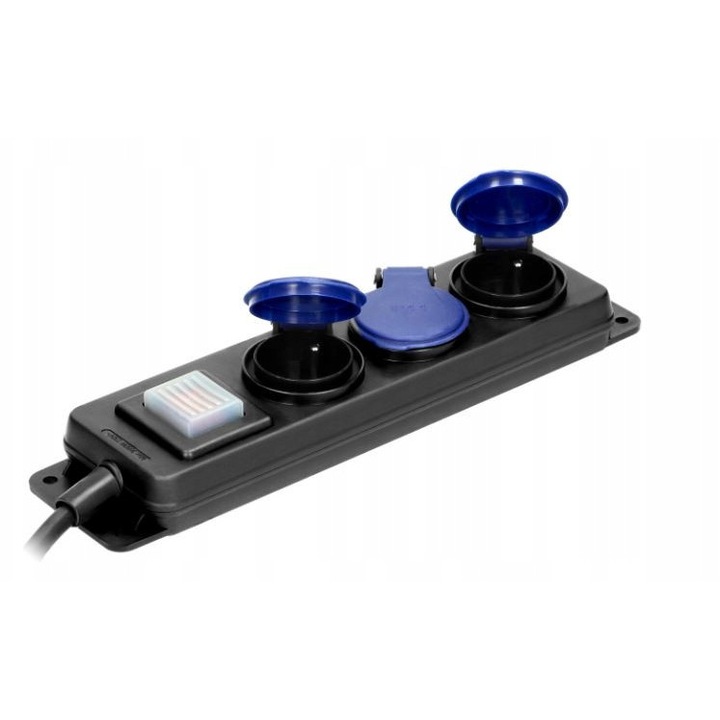 Професионален Удължител IP44 с 3 Захранващи Изхода и Превключвател, 5м