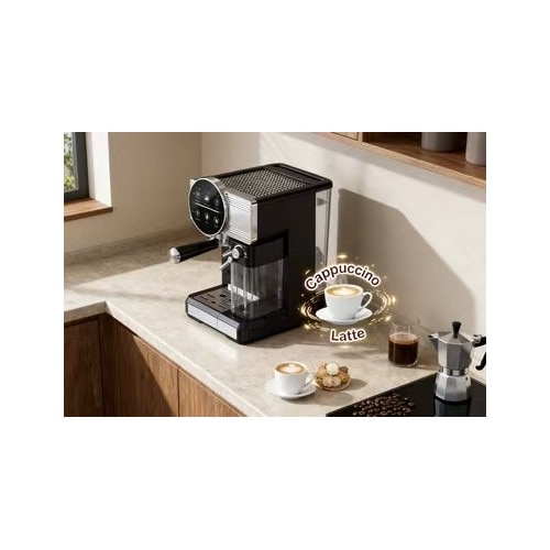 Cafetiera semi-automata, functii multiple, inox, 29.5x21.5x32cm