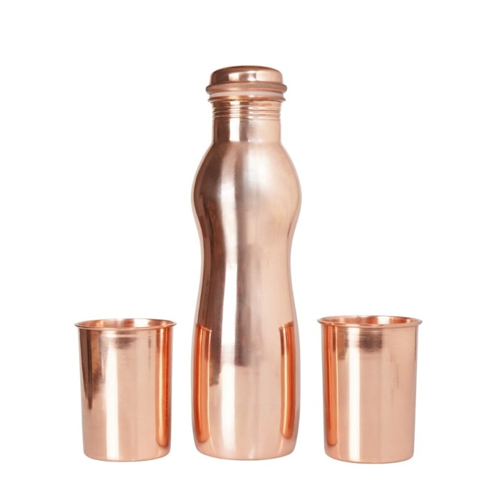 Комплект стъкло и чаши Gisane, 950 мл бутилка и 250 мл чаша, 28x7 см