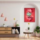 Cana Cu Pantera Roz, Cu Textul "Hermes Paris" - Design 1, Ceramica, 330ML, Cu Maner si Interior Rosu