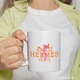Cana Cu Pantera Roz, Cu Textul "Hermes Paris" - Design 3, Ceramica, 330ML, Cu Maner si Interior Alb