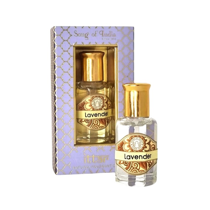 Ulei esential roll-on Lavanda 10ml Song Of India, fara alcool, aplicator roll-on, compact