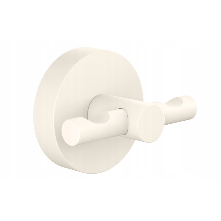 Suport pentru halat de baie Tesa Moon, alb, 50x65x35mm, montare fara gaurire, capacitate 5kg, set complet