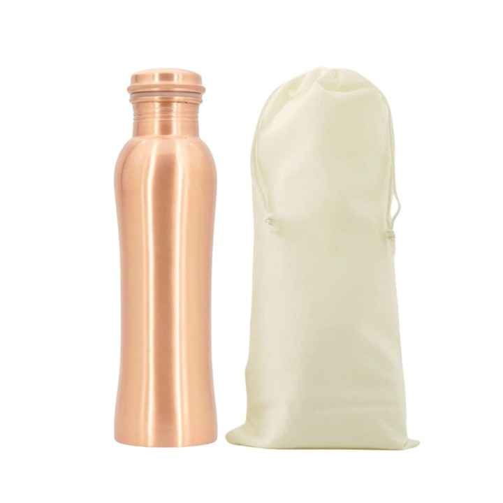 Медна бутилка AURA MATT 950 мл, гланцов завършек, височина 26,5 см, диаметър 6 см