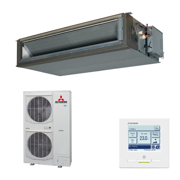 Aparat de aer conditionat tip duct de presiune ridicata trifazat Mitsubishi Heavy Industries 95000 BTU FDU280VH-FDC280VSA-W Inverter R32