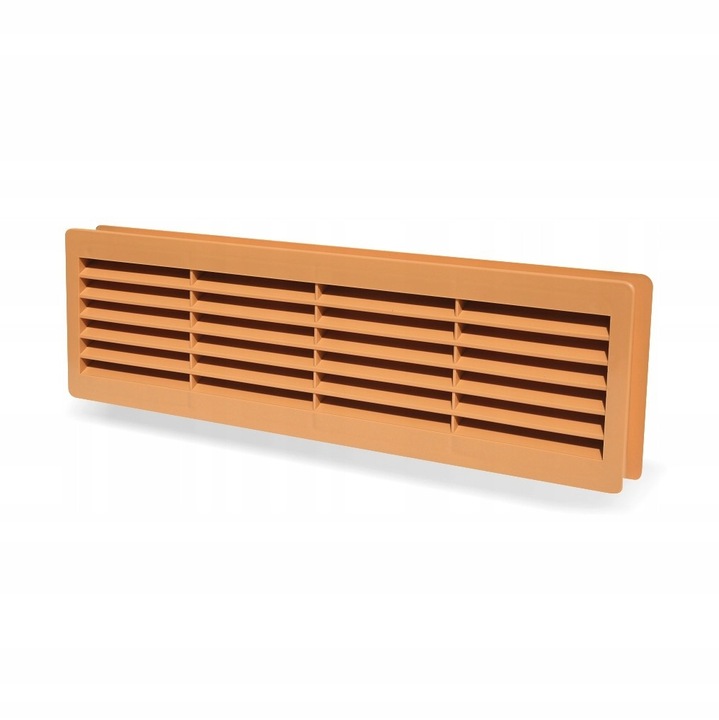 Kratka ventilatie pentru usi, Metalplast-Kalisz, 464x138mm, culoare stejar natural, montaj pe suruburi