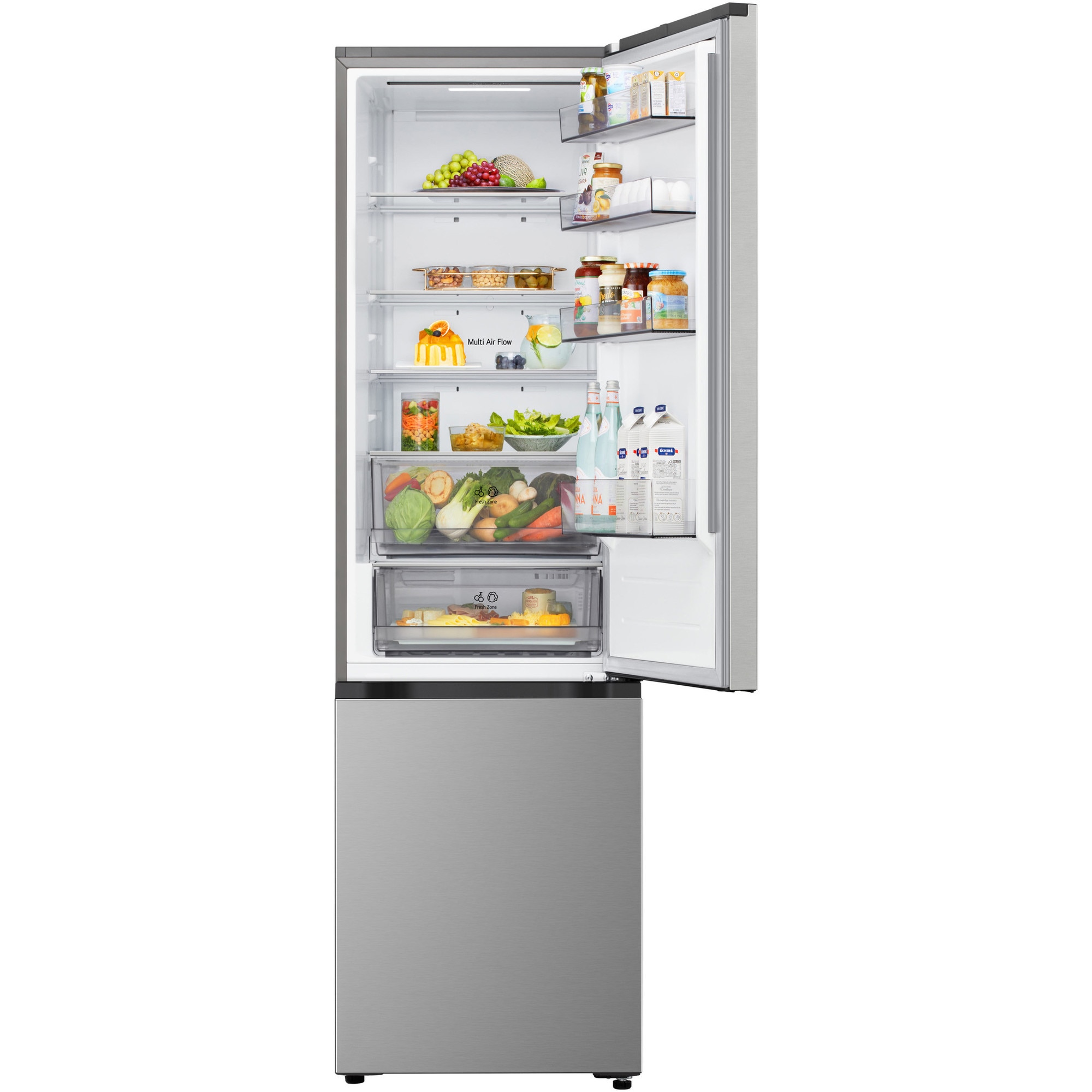 Combina Frigorifica LG, GBBSJ20EPY, No Frost, 375 L, Compresor Smart Inverter, DoorCooling+™, Wi-Fi, Argintiu, cls E