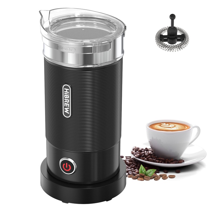 Aparat spumare lapte Hibrew M1A, inox, negru, 450W, 280ml