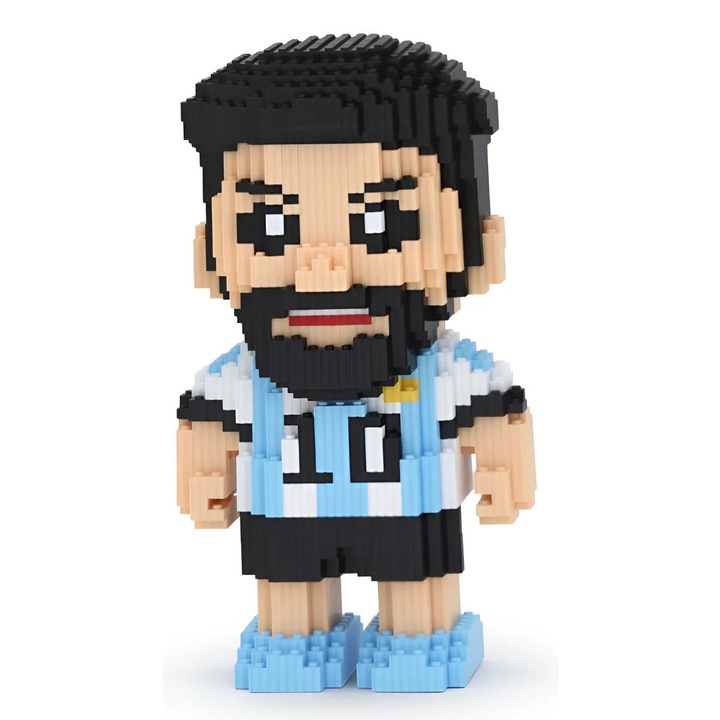 Set de Constructie Micro Brick, Lionel Messi, 2500 Piese, Figura Gigantă, Plastic