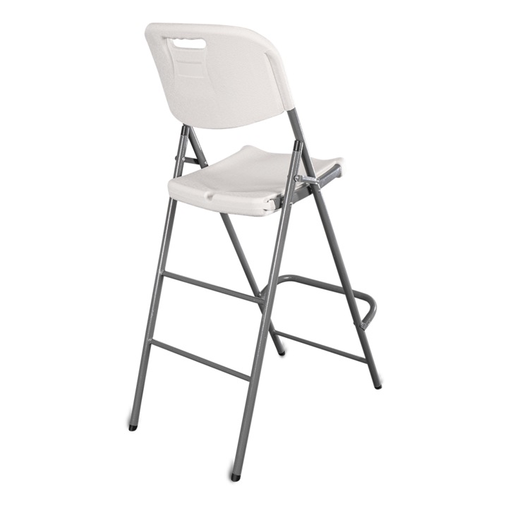 Scaun cocktail, Media Display, alb, 121x45cm