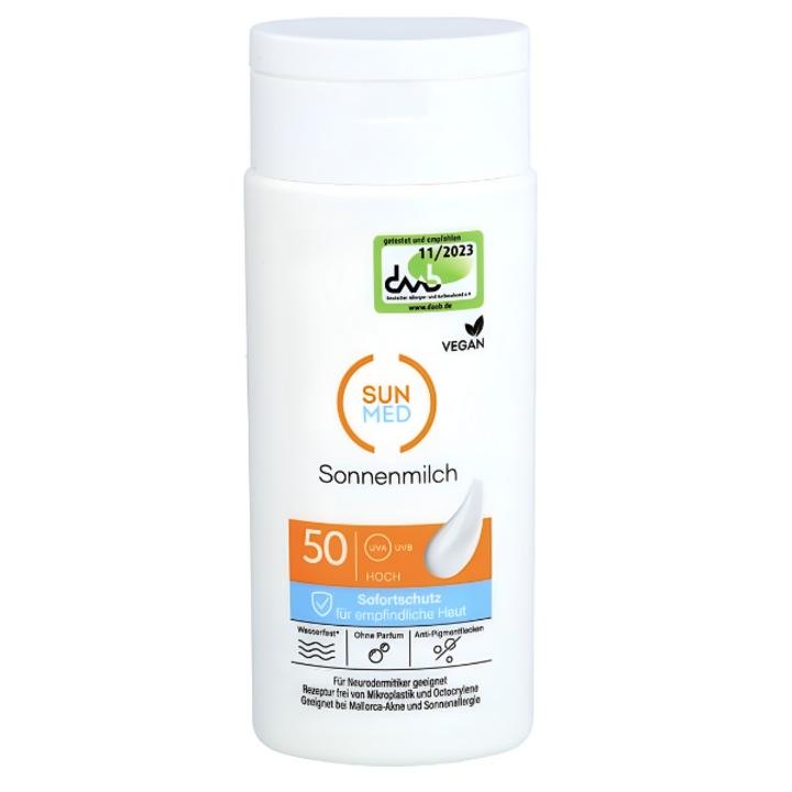 Lotiune de plaja Sun Med SPF50+, 200 ml, foarte inalta protectie, formula usoara, waterproof