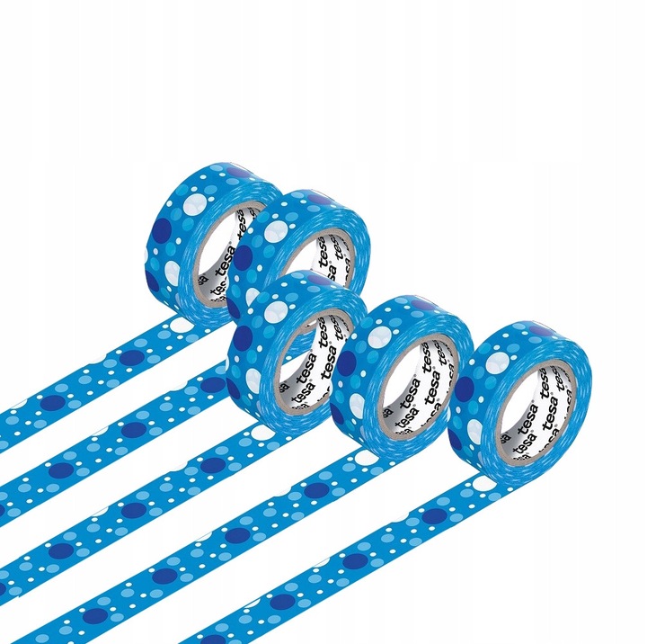 Banda decorativa Tesa Washi 10m x 15mm, set de 5 bucati