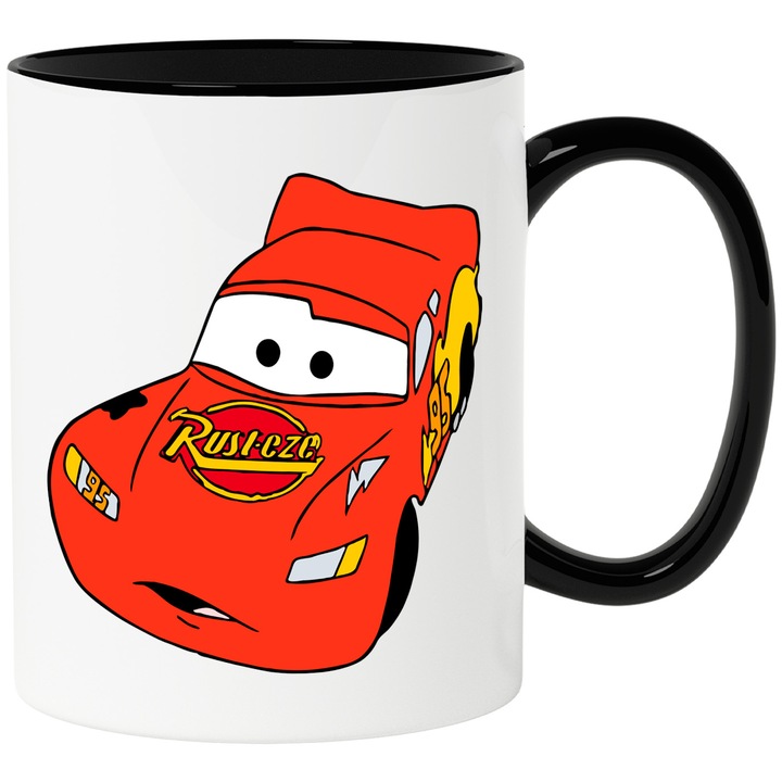 Cana Cu Cars – Eroi Veseli si Aventurosi, Arta pentru Fani si Inspirata, Ceramica, 330ML, Cu Maner si Interior Negru