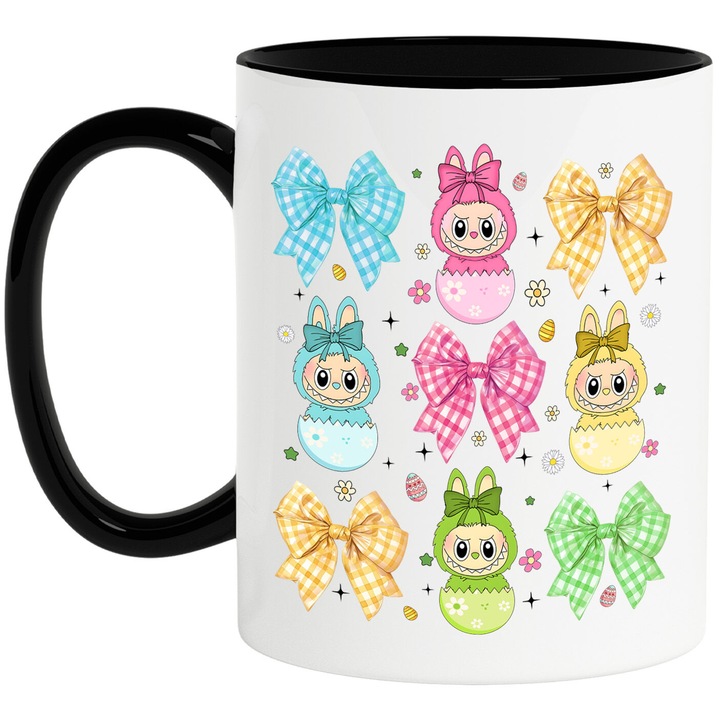 Cana Cu Labubu – Inima Aventurii – Prietenie, Emotie si Curaj, Ceramica, 330ML, Cu Maner si Interior Negru