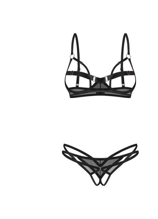 Obsessive Euridia szexi fehérnemű szett, 2 részes, poliamid/elasztán, fekete
