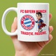 Cana cu Superman, si Echipa de Fotbal FC Batern Munich, Ceramica, 330ML, Cu Maner si Interior Alb