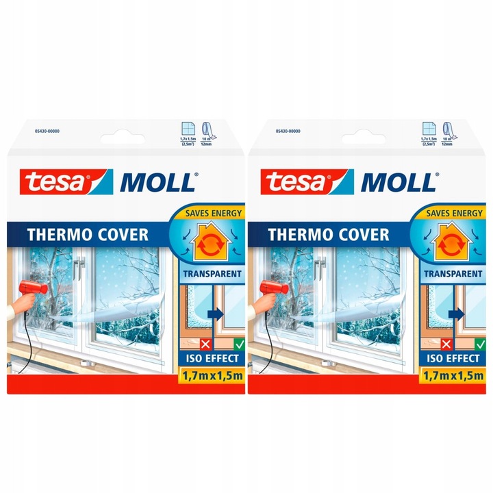 Folie termoizolanta pentru feronerie Tesa, 1,7m x 1,5m, set 2 bucati, transparent