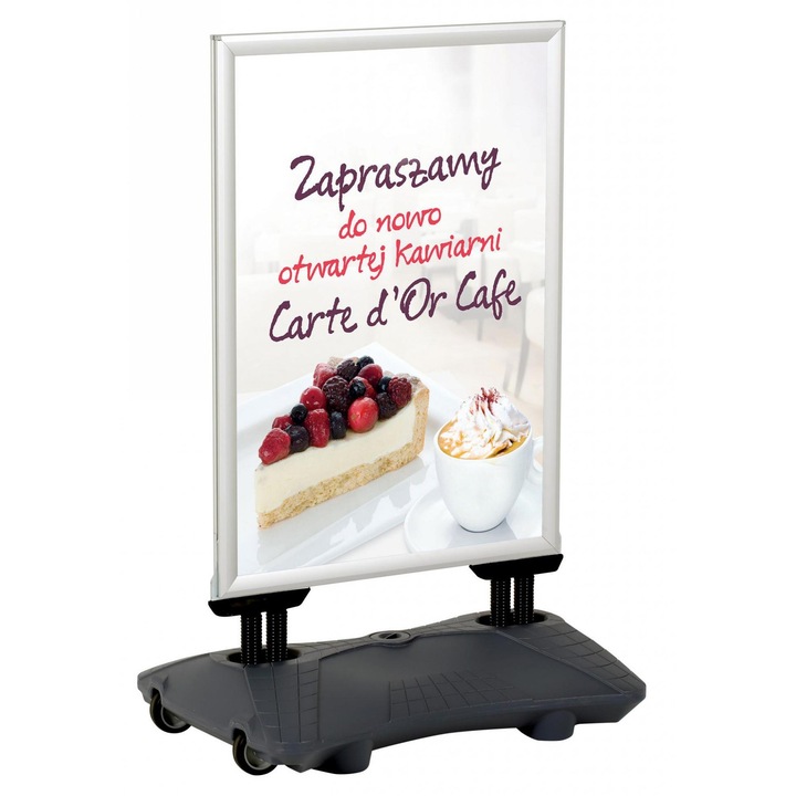 Suport publicitar exterior Epicenter Wind Pro Lite B1, stabil, argintiu, 70x100cm