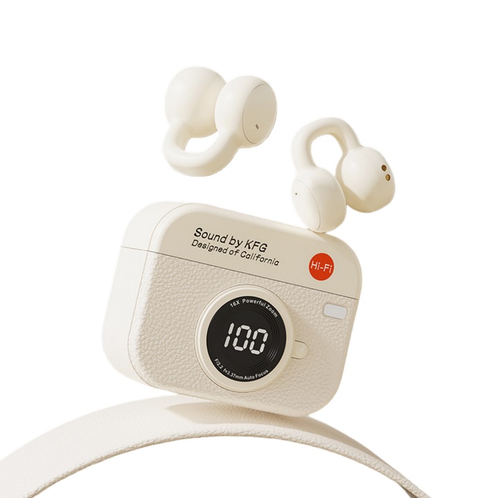 Vezeték nélküli retro Bluetooth fejhallgató (fehér)