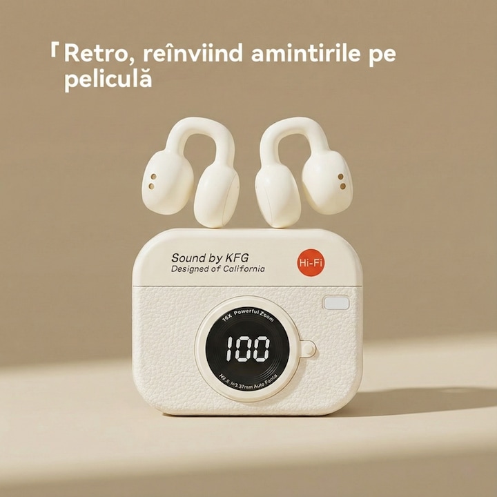 Casti Retro Casti retro wireless Bluetooth (albe) - eMAG.ro