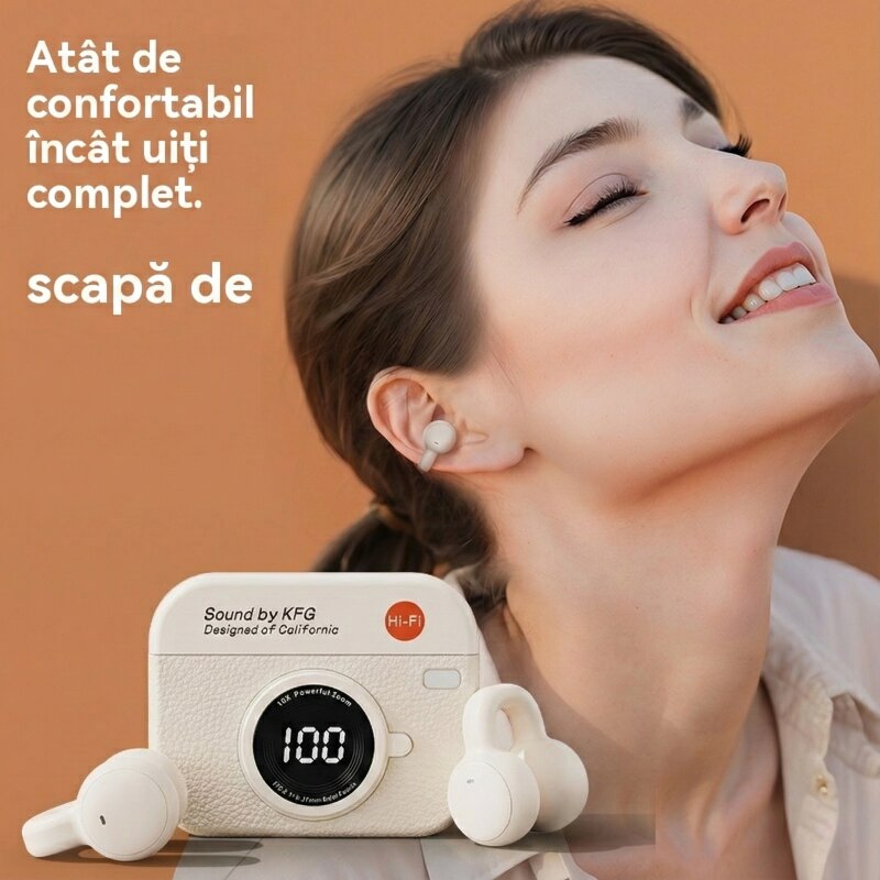 Casti Retro Casti retro wireless Bluetooth (albe) - eMAG.ro