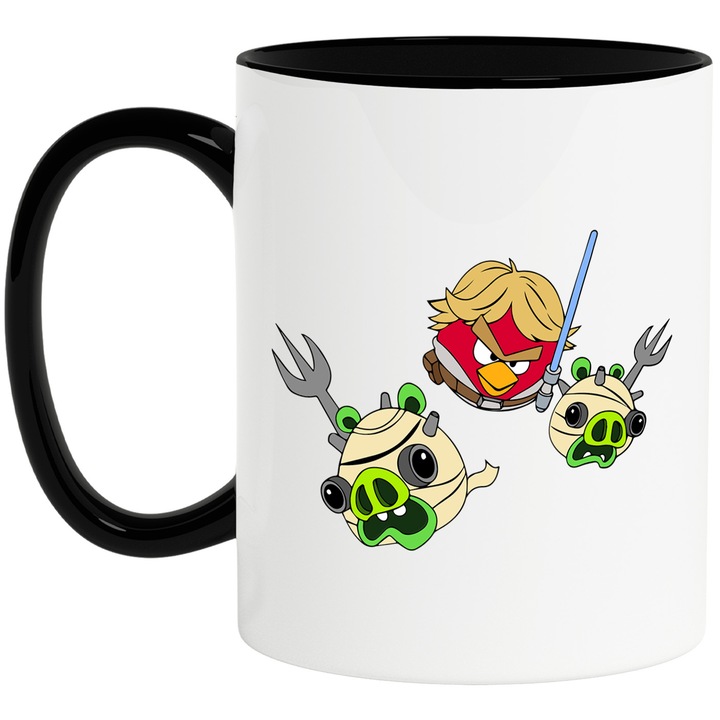 Cana Cu Star Wars – Zambetul Aventurii Vesela – Prietenie, Emotie si Aventura, Ceramica, 330ML, Cu Maner si Interior Negru