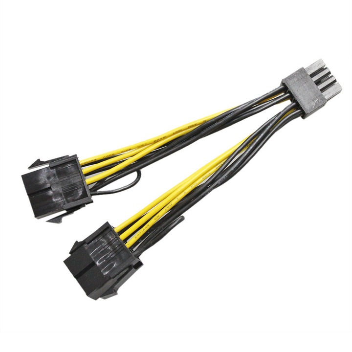 Gintai Cablu de alimentare pentru placa grafica CPU 8 pini masculini catre adaptor de inlocuire dublu PCIe 8 pini feminini pentru NVIDIA Tesla K80/M40/M60/P40/P100 030-0571-000