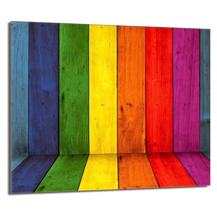 Placa de protectie din sticla pentru aragaz 60x52 TMK ArtDeko, colorata, multifunctionala