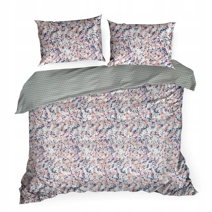 Lenjerie de pat Eurofirany Esprit, bumbac satinat, mov-menta, 220x200 cm, set 3 piese