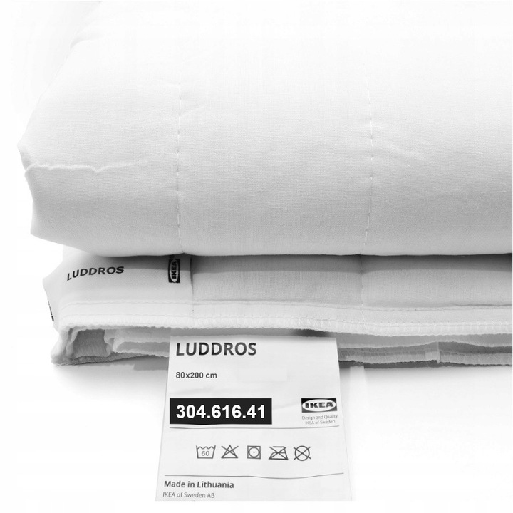 Protecție saltea, IKEA, 80x200 cm, bumbac/poliester, matlasată, cu elastic
