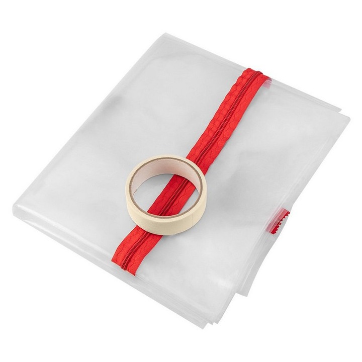 Perdea, NEO, cortina de protectie impotriva prafului cu fermoar 'L', transparenta, 1230x2240mm