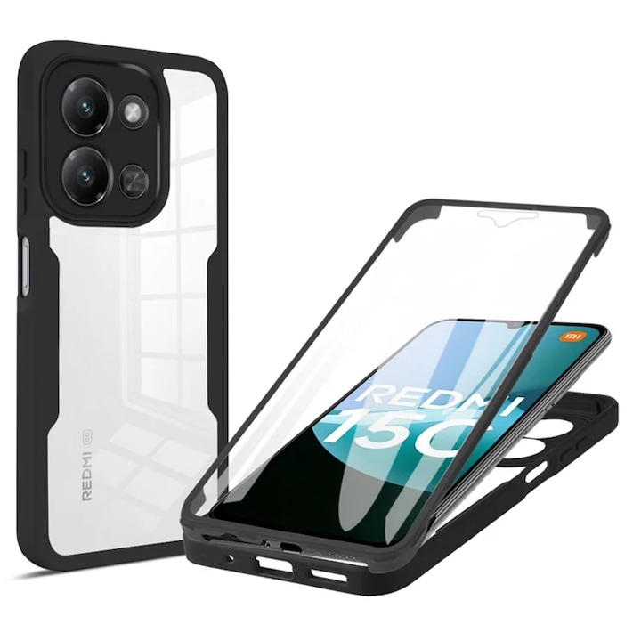 Калъф за Xiaomi Redmi 15C/Poco C85 Smartphosis ColorVerse 360, Удароустойчив, Пълна защита на телефона, Черен