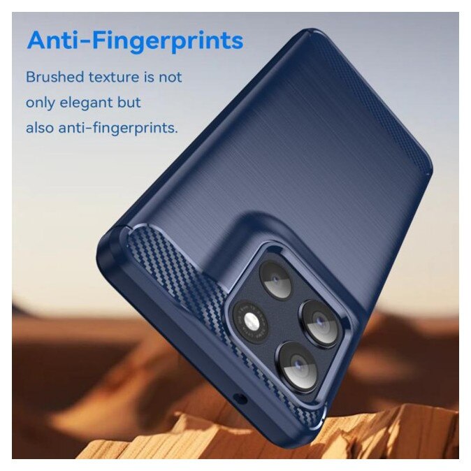 Husa Spate Upzz® Carbon Pro, Compatibila Cu Motorola Moto G86, Protectie Perfecta, Silicon, Albastru