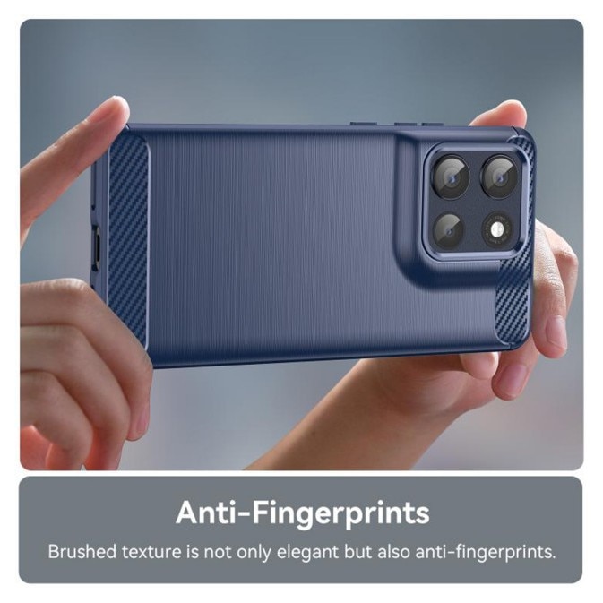 Husa Spate Upzz® Carbon Pro, Compatibila Cu Motorola Moto G86, Protectie Perfecta, Silicon, Albastru