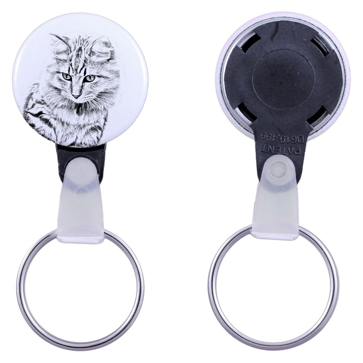 Amerikai Bobtail macska kulcstartó, Art-Dog, fém, 2,5 cm, készletben kapható