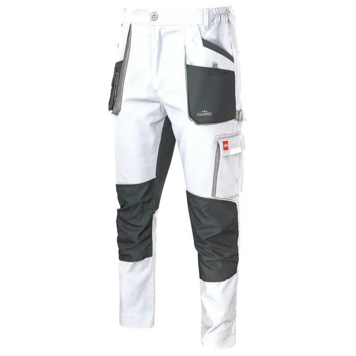 Pantaloni ART.MAS Classic Stretch Slim, alb, pentru lucru, 48