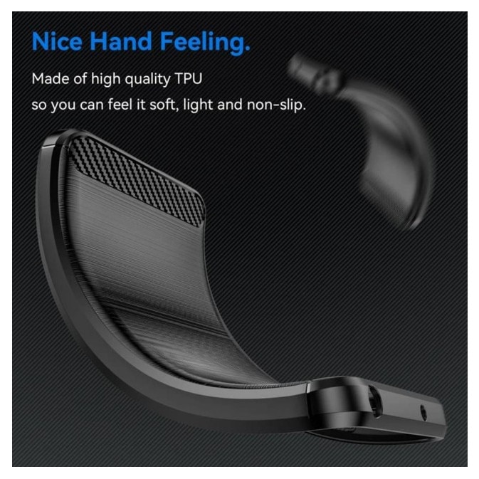 Husa Spate Upzz® Carbon Pro, Compatibila Cu Motorola Moto G06, Protectie Perfecta, Silicon, Negru