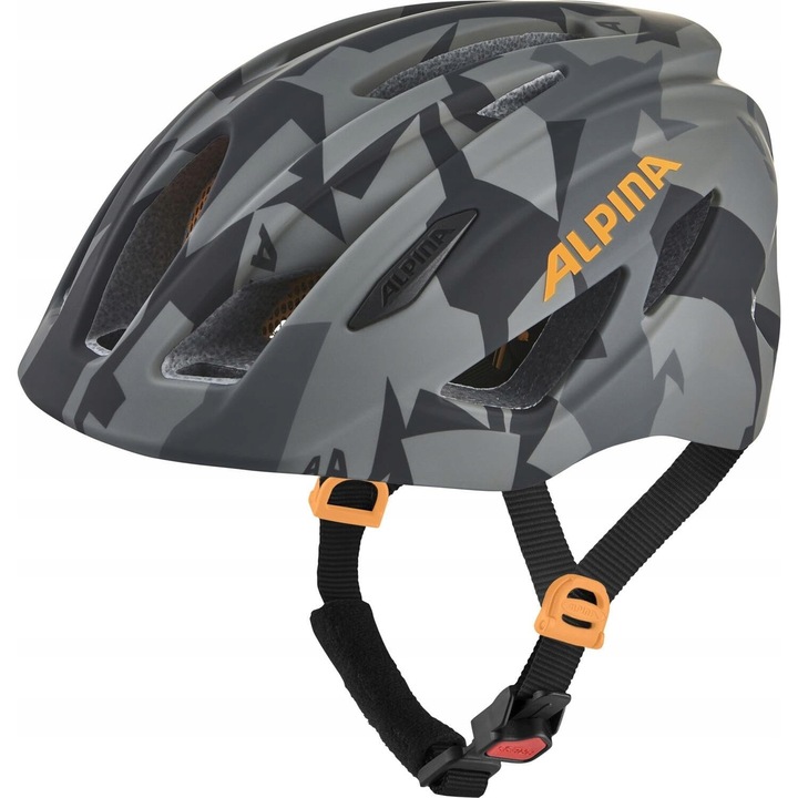 Casca Copii Alpina Pico Flash, Negru-Camo Portocaliu, 50-55 cm