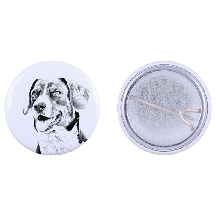 Brosa personalizata cu poza cainelui, Art-Dog, cadou pentru iubitorii de caini, metalica, usoara