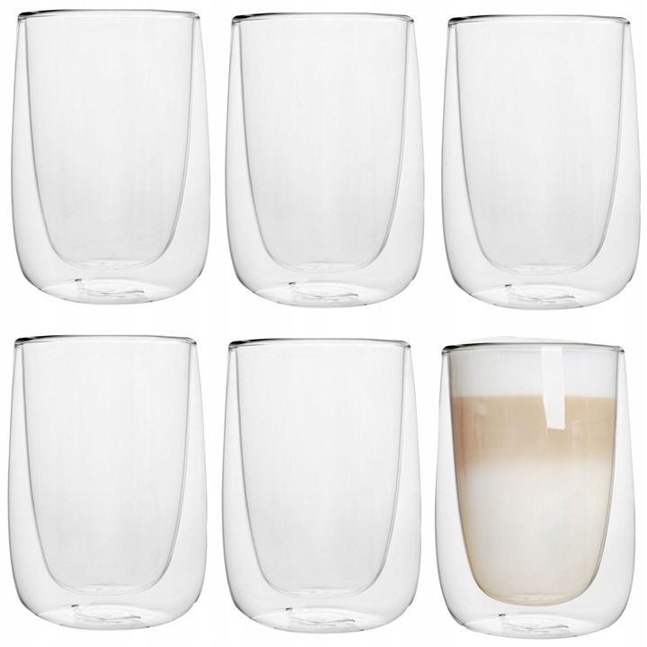 Florina Malachit - 6 db boroszilikát üveg termopohár készlet, 250 ml