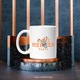 Cana Cu Dumbo, Cu Textul "Hermes Paris" - Design 2, Ceramica, 330ML, Cu Maner si Interior Alb
